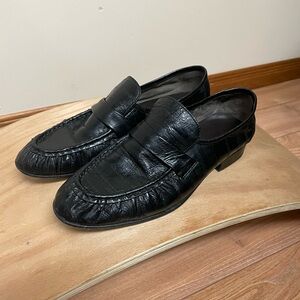 Black Leather Loafers THE ROW